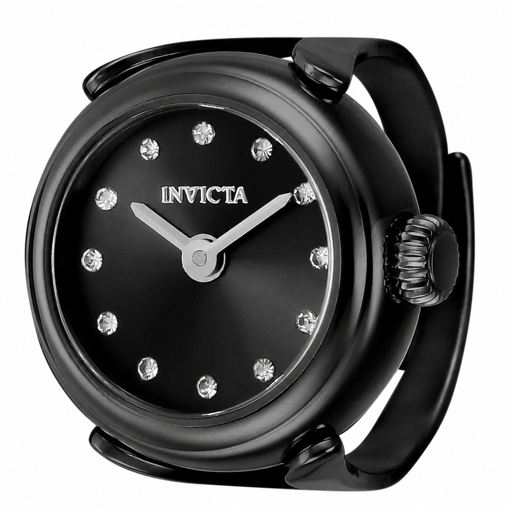 Invicta Angel Women's Ring Watch 17.5mm, Black (44484)Adjustable NEW